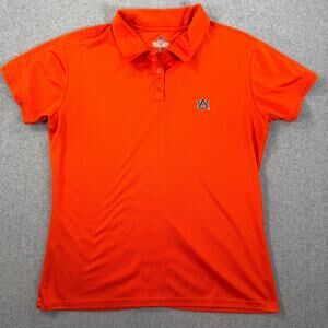Auburn Tigers Women's Short Sleeve Polo Shirt Size XL Orange Russell Athletics